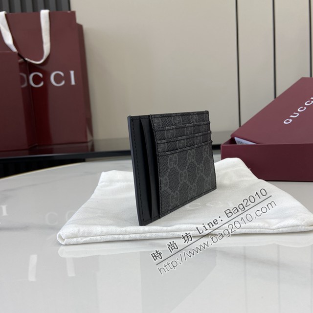 Gucci專櫃古馳最新款Emblem系列經典圖案卡包男士卡片夾 jh2705型號：821208